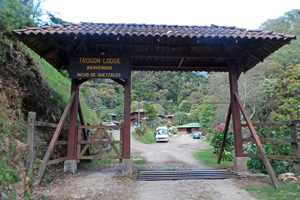 Entrance to Trogon Lodge in the Talamanca Mountains.
